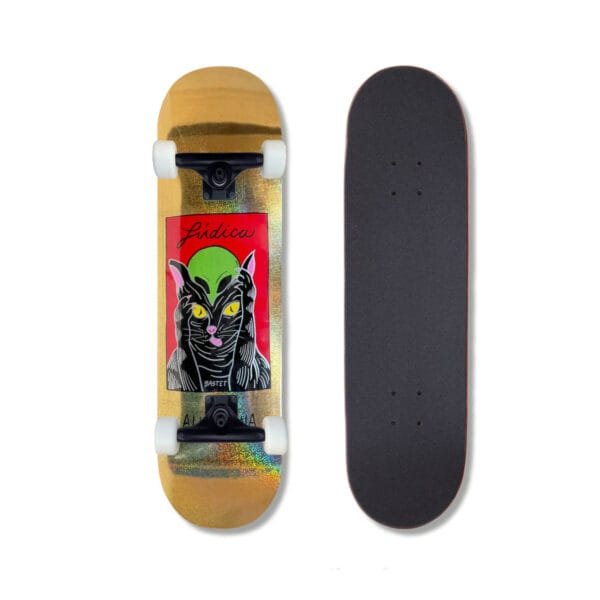 Patineta Armada Lúdica Cat Alien Gold Sparkle 8.5″