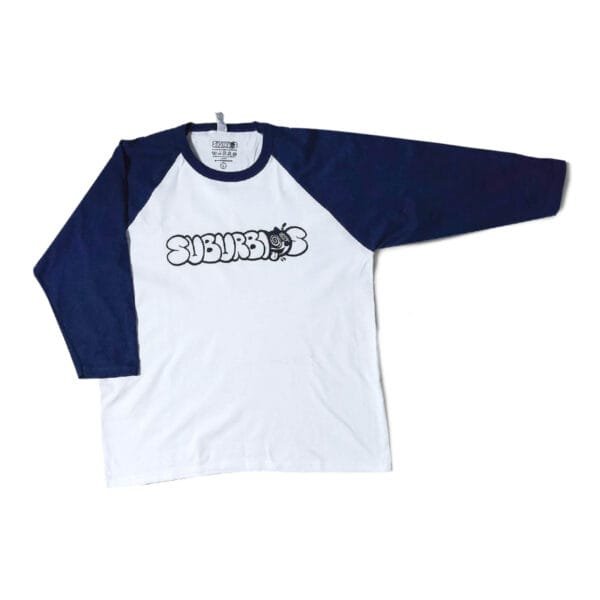 Playera Suburbios Félix Ácido Manga Azul Marino 3/4