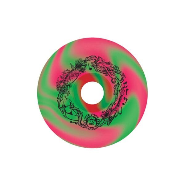 Ruedas Slime Balls Big Balls Swirl 97A Rosa Verde 65mm - Imagen 2