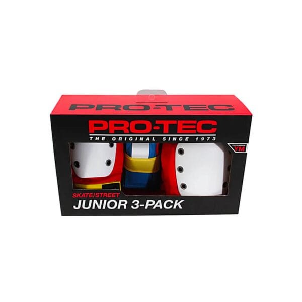 Set de Protecciones Pro-Tec Street Gear Junior Retro Rojo Amarillo Azul - Imagen 2