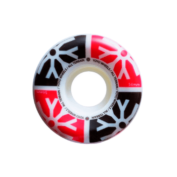 Ruedas Yoyo Logo Negro Rojo 54mm