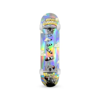 Patineta Armada Beat Signature Osmar Cardenas Peace Bombs Foil Plata 8.25"