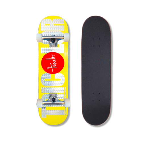 Patineta Armada Tricolor x Primera Calidad Foil Prisma Amarillo 8.5"