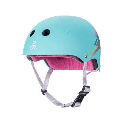 Casco Certificado Triple 8 Sweatsaver Teal Hologram S/M