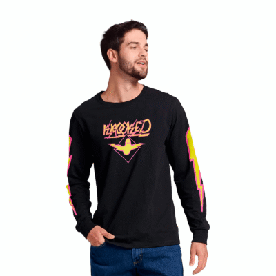 Playera Manga Larga Krooked Bird Lightening Talla L