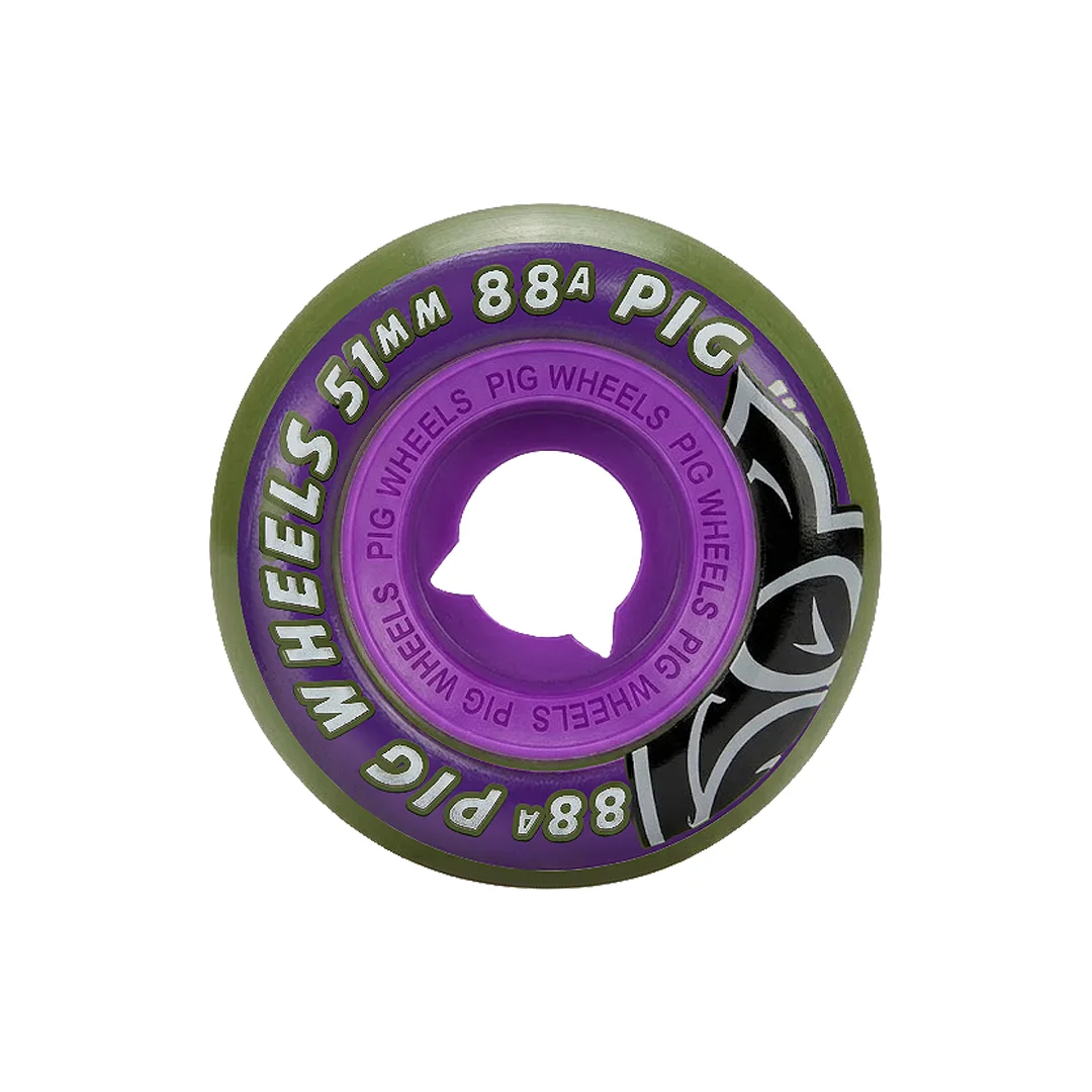 Ruedas Pig Soft 88A Verdes 51mm
