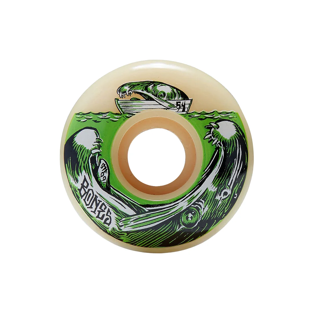 Ruedas Bones STF V3 Slims 99A Salmon Dinner Green 54mm