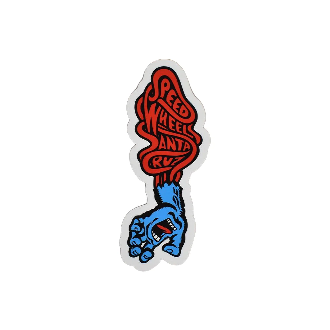 Sticker Santa Cruz Speed Wheels Hand 6cm