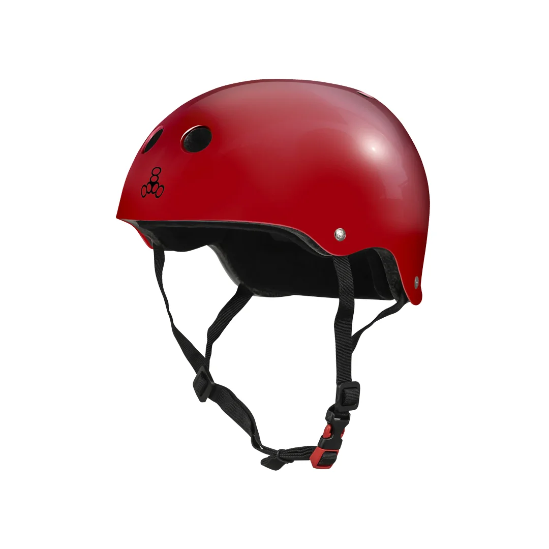 Casco Triple 8 Certificado Sweatsaver Scarlet Red Glossy S/M
